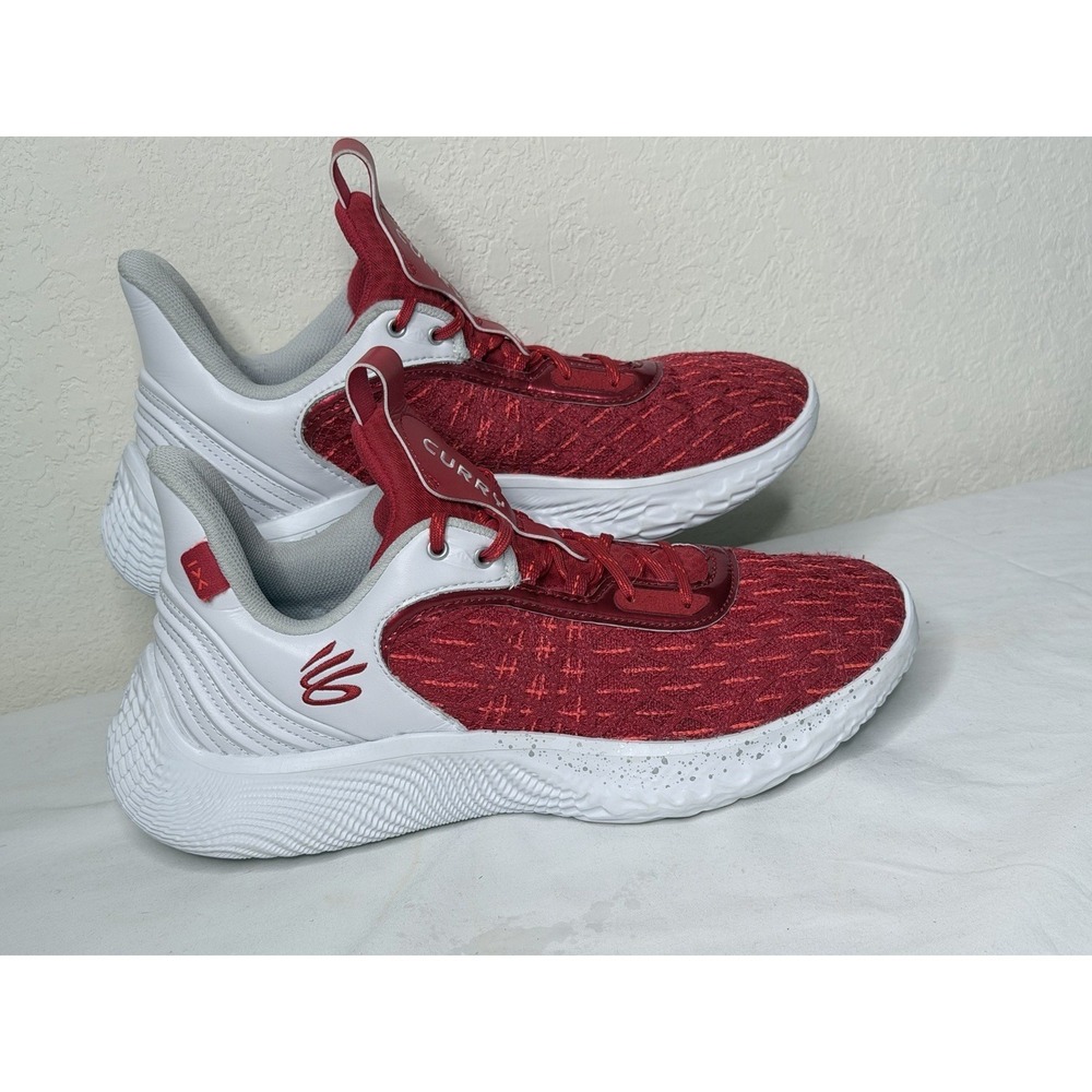 Under Armour UA Team Curry Flow 9 Basketball Shoes Mens Size 11 Red White